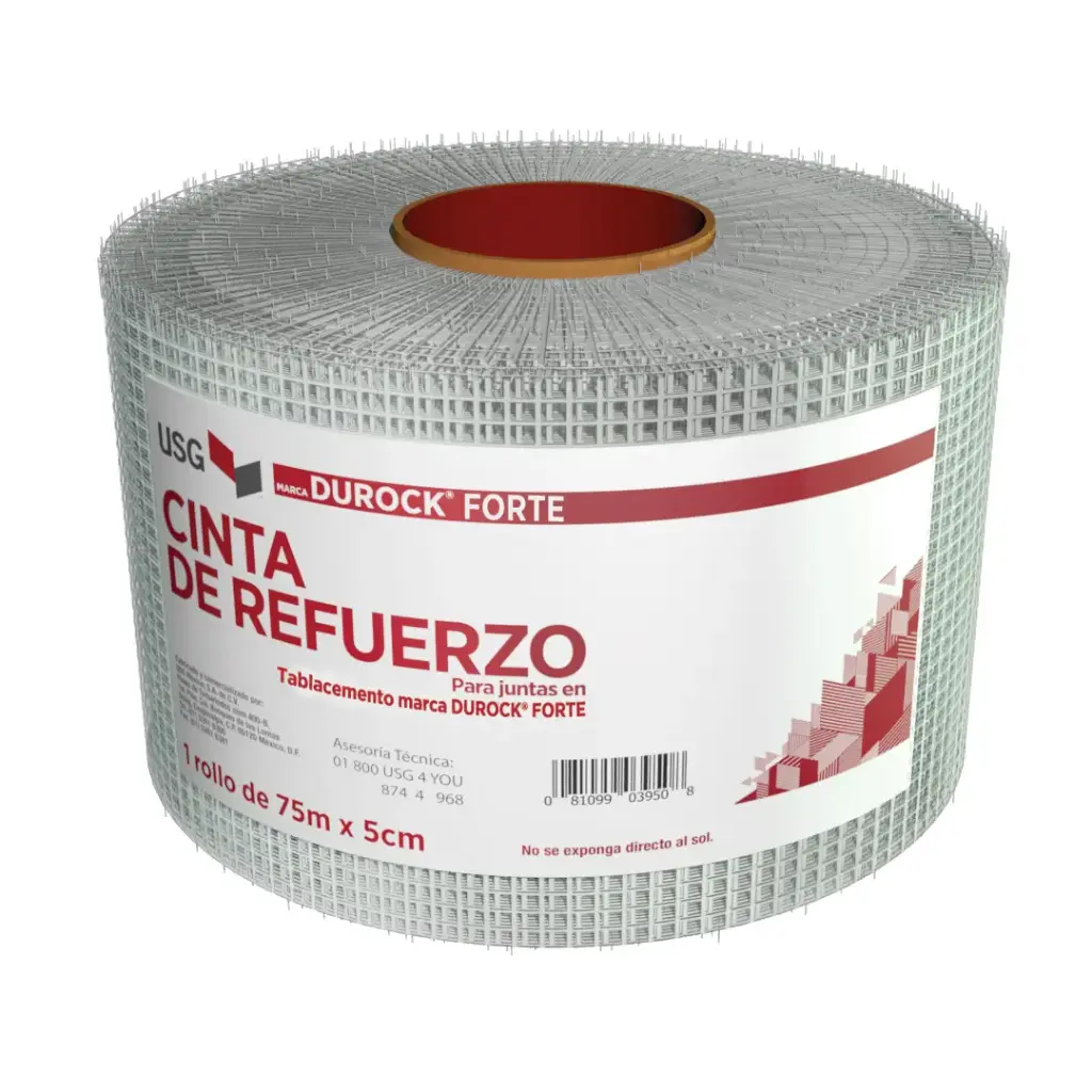Cinta de refuerzo para juntas en tablacemento marca USG Durock® Tape rollo de 75.0ML 