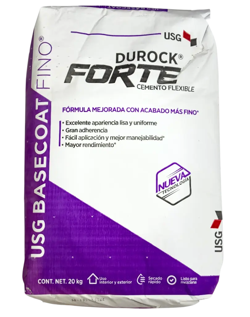 Adhesivo USG BASECOAT FINO® Durock FORTE Cemento Flexible Saco de 20kg