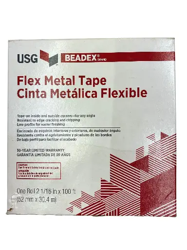 [PTFLEX075] Beadex Perfatrim flexible (Corner tape) rollo de 52mm x 30.4m USG