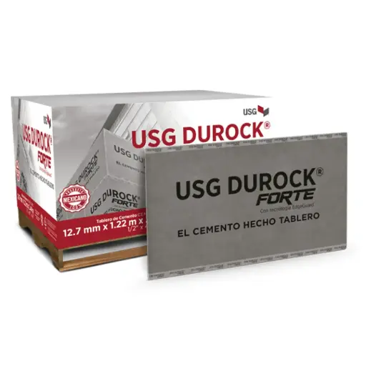 [AG0009] Tablacemento marca Durock® Forte con Edge Guard 12.7mm (1/2") 1.22 x 2.44m