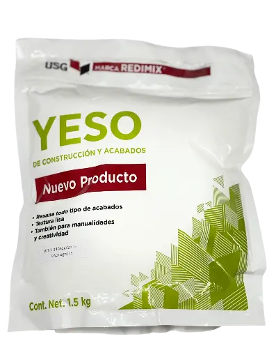 [OGPY01500] Yeso de construcción marca Redimix® bolsa de 1.5KG (caja con 12 piezas)Sobre pedido
